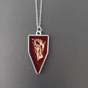 Elegant Silver and Red Pendant Necklace